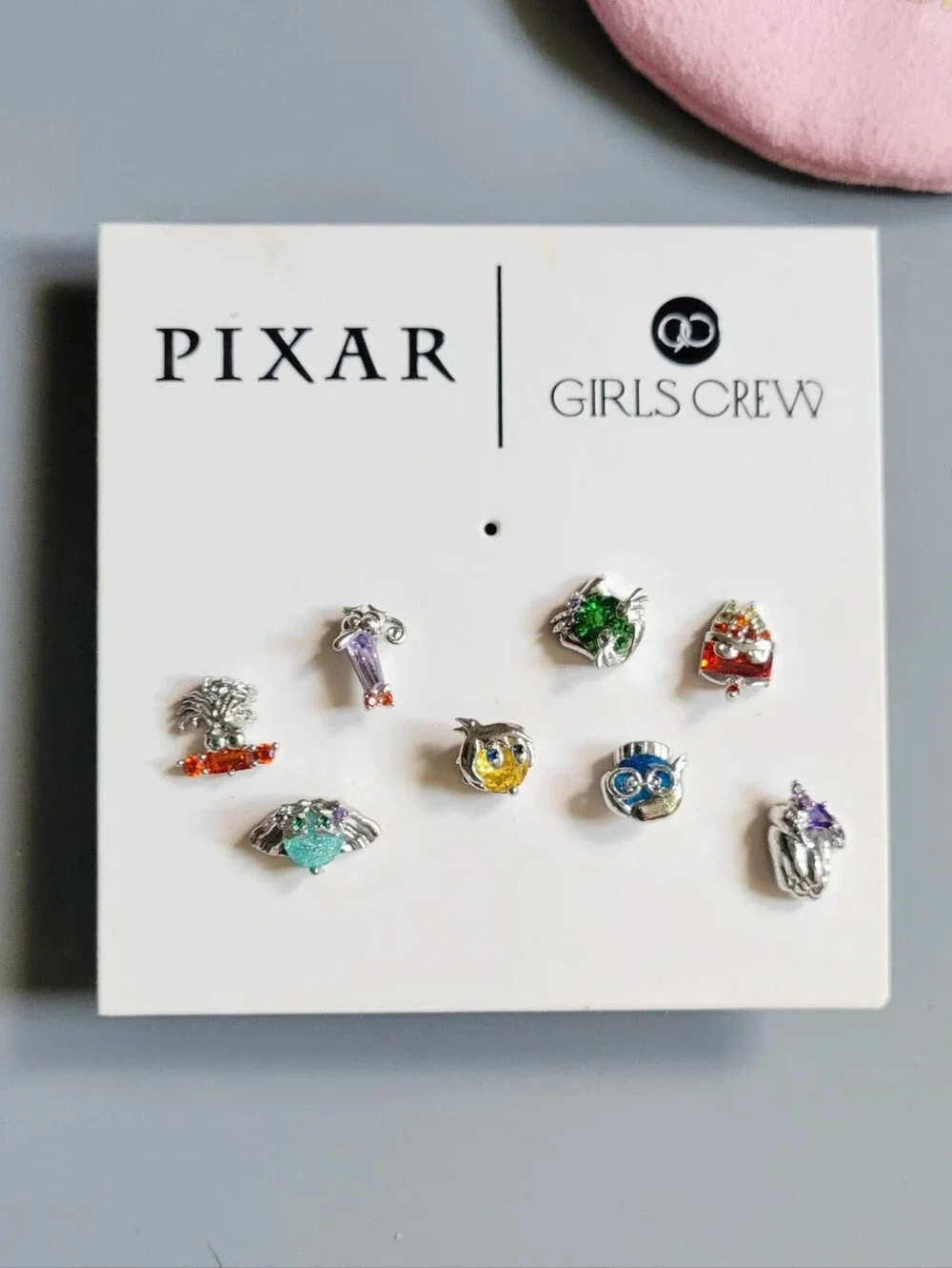 Pixar Inside Out Emotions & Inside Out 2 New Feelings Stud Earring Set In Silver
